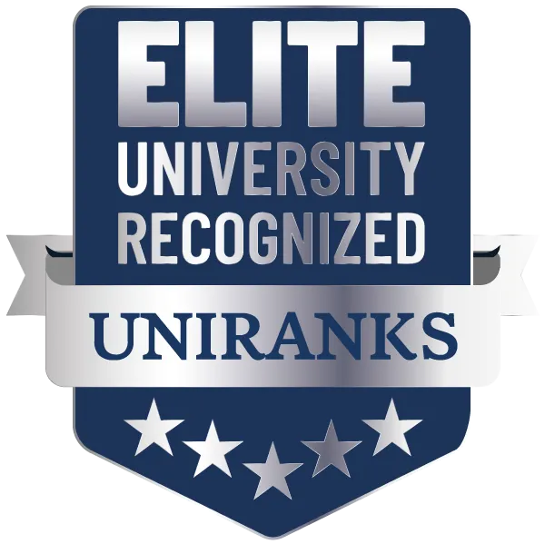 UNIRANKS Elite University Recognized recognition badge awarded to universities demonstrating a commitment to institutional excellence, quality enhancement, academic development, and continuous improvement. UNIRANKS Elite University Recognized Status