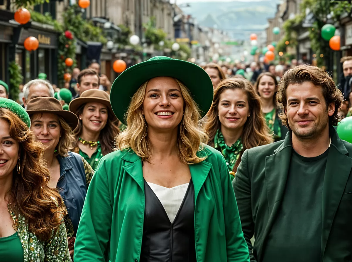 Students celebrating Patrick’s Day, embracing culture and academic life in the country.
